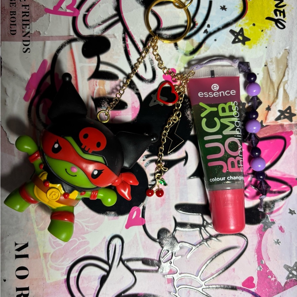 Kuromi X Ninja Turtles Lipgloss keychain💕